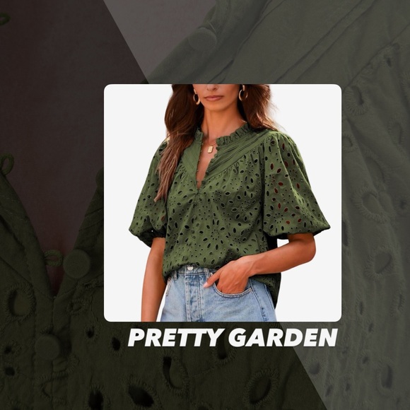 PrettyGarden Tops - NWOT Pretty Garden Eyelet Blouse